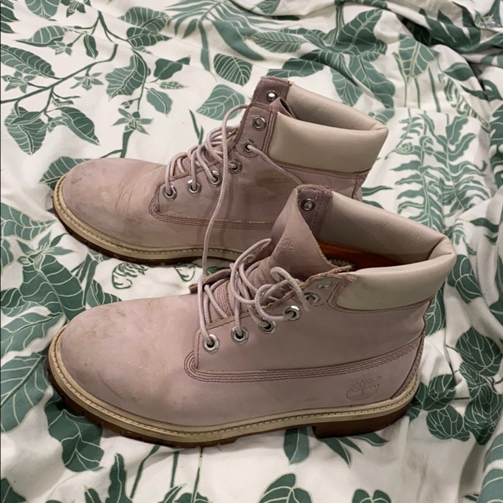 Baby pink timberlands